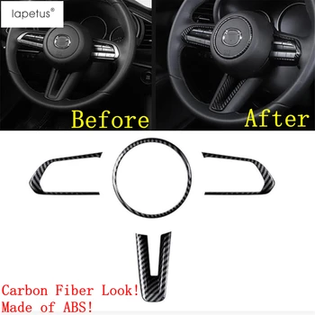 

Lapetus Accessories Fit For Mazda 3 2019 2020 ABS Auto Steering Wheel Button Decoration Strip Ring Molding Cover Kit Trim