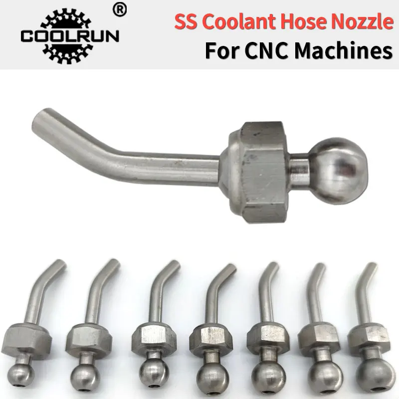 CoolRun Stainless Steel Ball Coolant Hose Nozzles For CNC Lathes