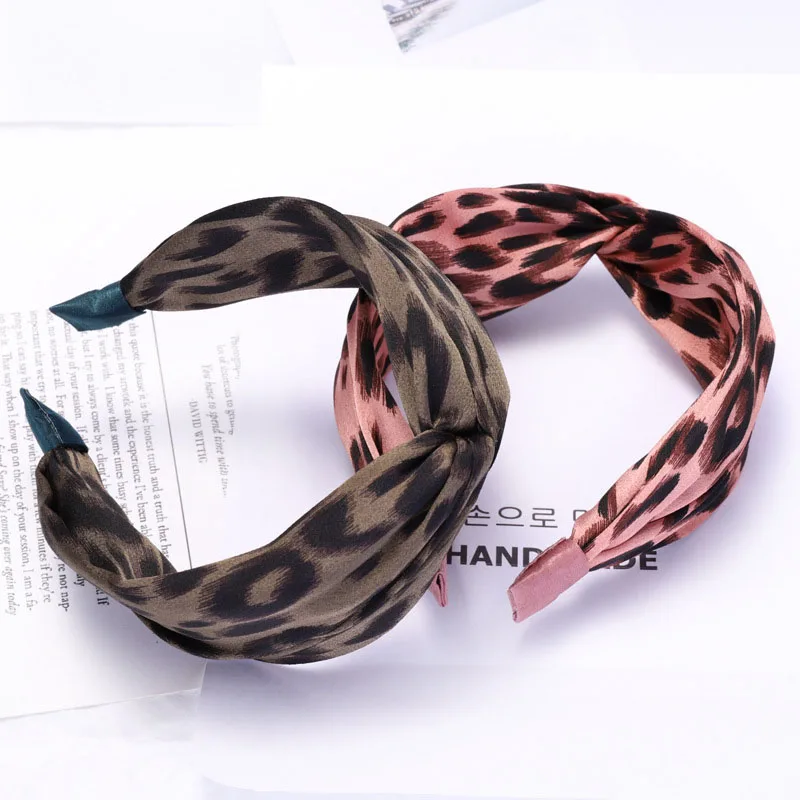 Модные женские повязки для волос с леопардовым принтом, эластичная повязка на голову, тюрбан с жемчугом, широкие повязки для волос, головные уборы, аксессуары для волос