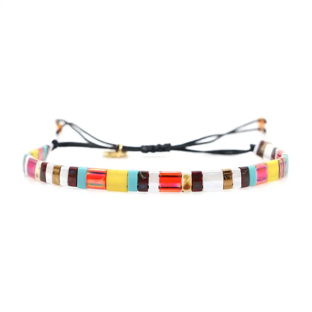 Go2boho Miyuki Tila браслет с бусинами, браслеты для женщин, Летний пляж, Boho Pulseras Mujer, ювелирные изделия, красочные, Insta Janpan Miyuki joyeria - Окраска металла: TL-B190260B