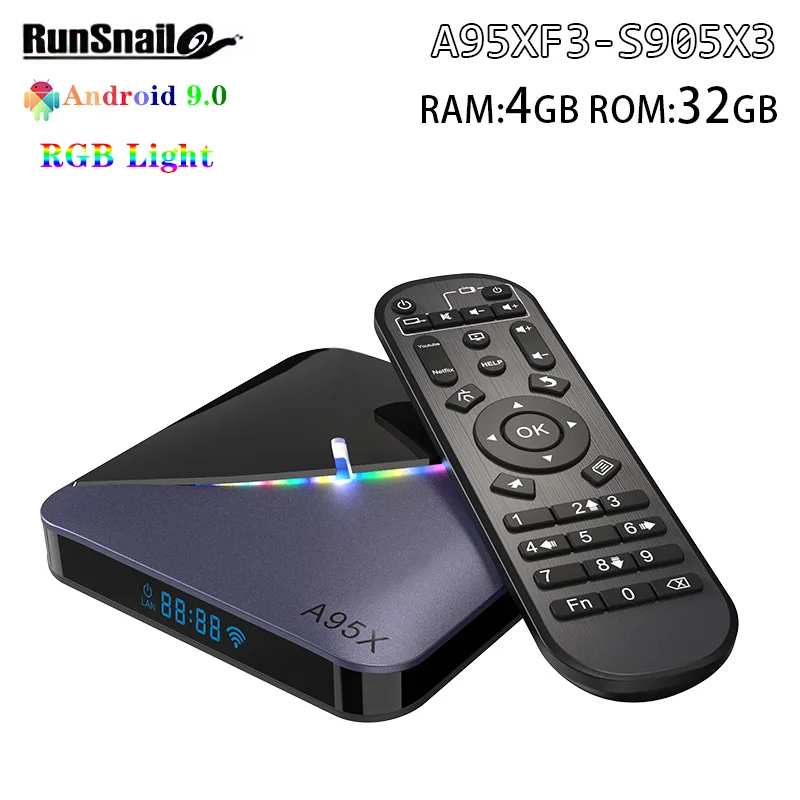 A95X F3 RGB светильник Android 9,0 Smart tv Box Bluetooth RAM2/4 GB ROM16GB32/64 GB Amlogic S905X3 Wifi 4K Netflix Youtube медиаплеер - Цвет: 4GB32GB