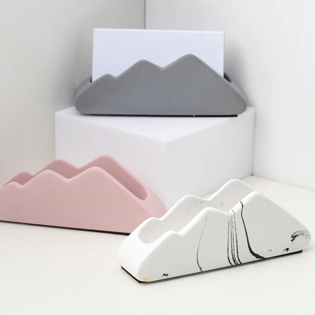 Mountain Shape Design Gypsum Concrete Office Supplies Mold for Cement Silicone Mold for Card Box of Card Holder