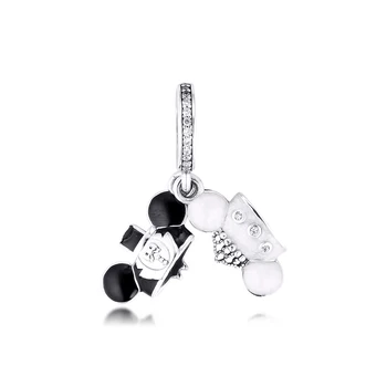 

2020 Mouse Pendant Dangle Charm Bracelets Women 925 Sterling Silver Charm Beads for Jewelry Making Valentine Day