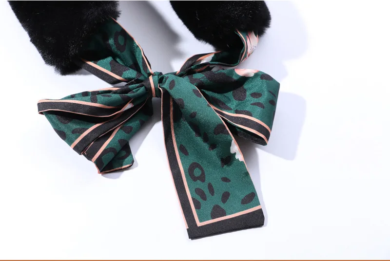 Winter women ring Scarf Girls Scarves Imitation Rabbit Fur Collar Scarf Bow Comfortable Neck Warmers