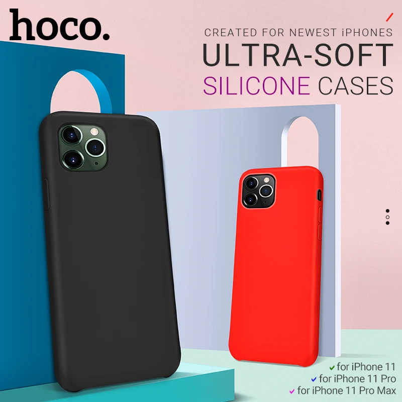 

hoco soft silicone protective case for iPhone 11 Pro 11 Pro Max cover protection shell silicon phone protector matte color cases
