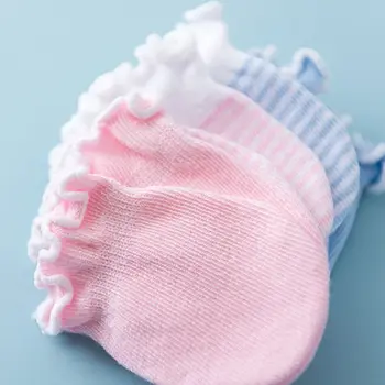 

4 Pairs Children Kids Baby Newborn Socks Gloves Anti-scratch Breathable Elasticity Protection Face Mittens Shower Gift 23GD