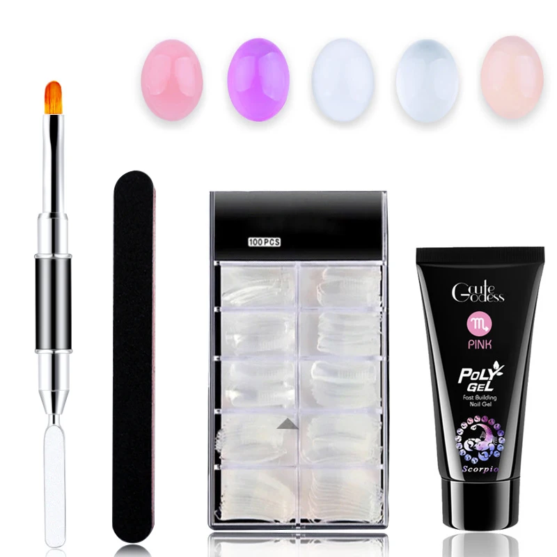 

Nail Extension Gel DIY Kit For Quick Nail Extension Salon Nail Tool Kit (5 Colors)
