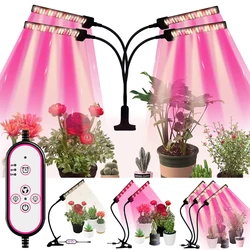 12V LED Grow Light Full Spectrum Phyto Lamp with 72-288 LEDs Clip-on with Control Button for Plants Seedlings Flower Indoor Grow