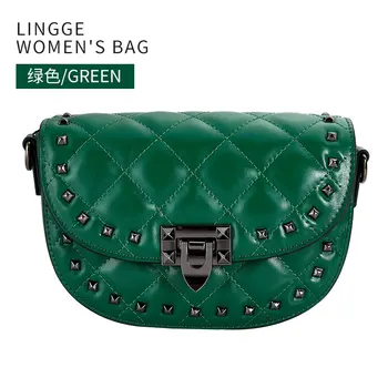 

Rivet bag women 2020 new Lingge fashion chain shoulder bag leather women's Bag Messenger Bag
