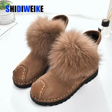 Модные женские зимние ботинки с толстым мехом; непромокаемые женские сапоги с круглым носком на плоской подошве с высоким берцем; зимние сапоги; g925