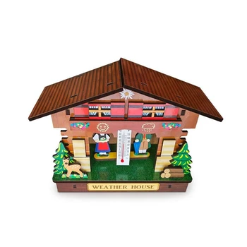 

Wood Weather House Chalet Barometer Thermometer and Hygrometer Home Decoration Wall Hanging Ornaments