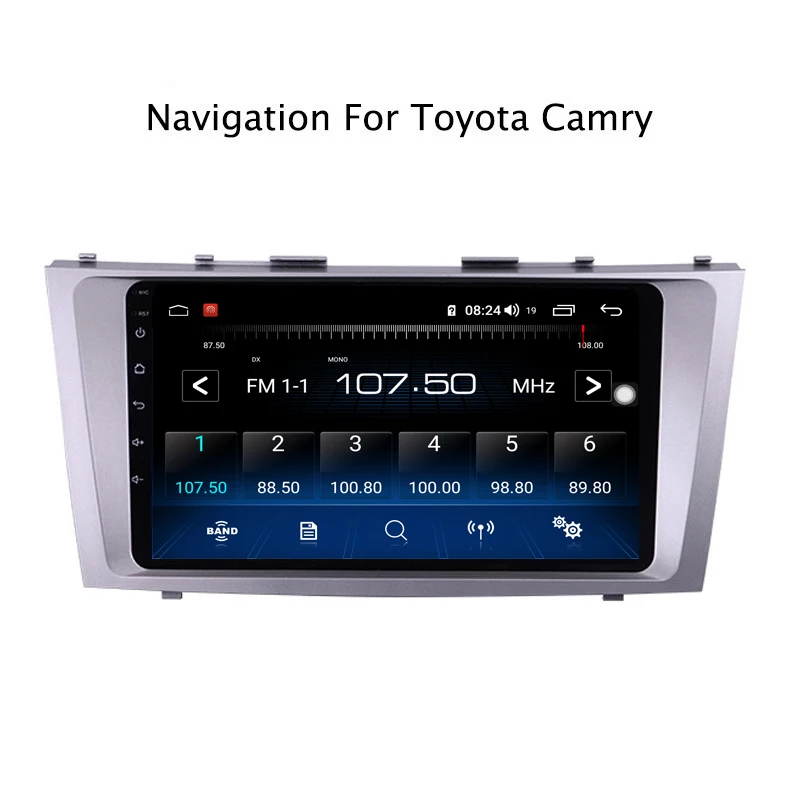 Top Ectwodvd 9inch Andriod 8.1 Car DVD GPS For Toyota Camry 2007-2011 4G RAM 64G ROM CarPlay DSP 4G LTE with WIFI 9