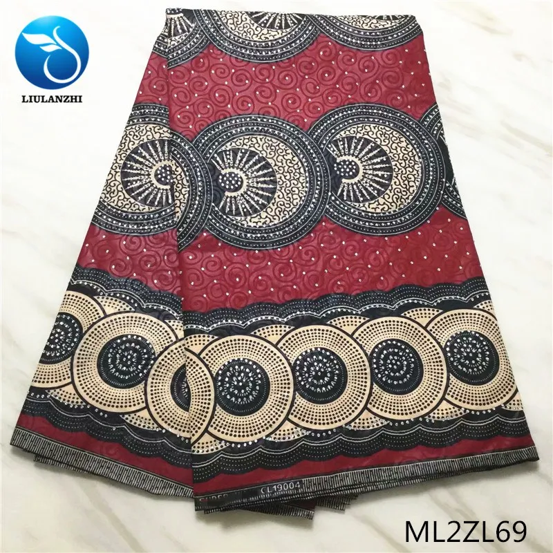 Воск liulanzhi африканские ткани хлопок воск ткань с Стразы горячая Распродажа настоящая вощеная ткань Анкара 6 ярдов ML2ZL65-ML2ZL74