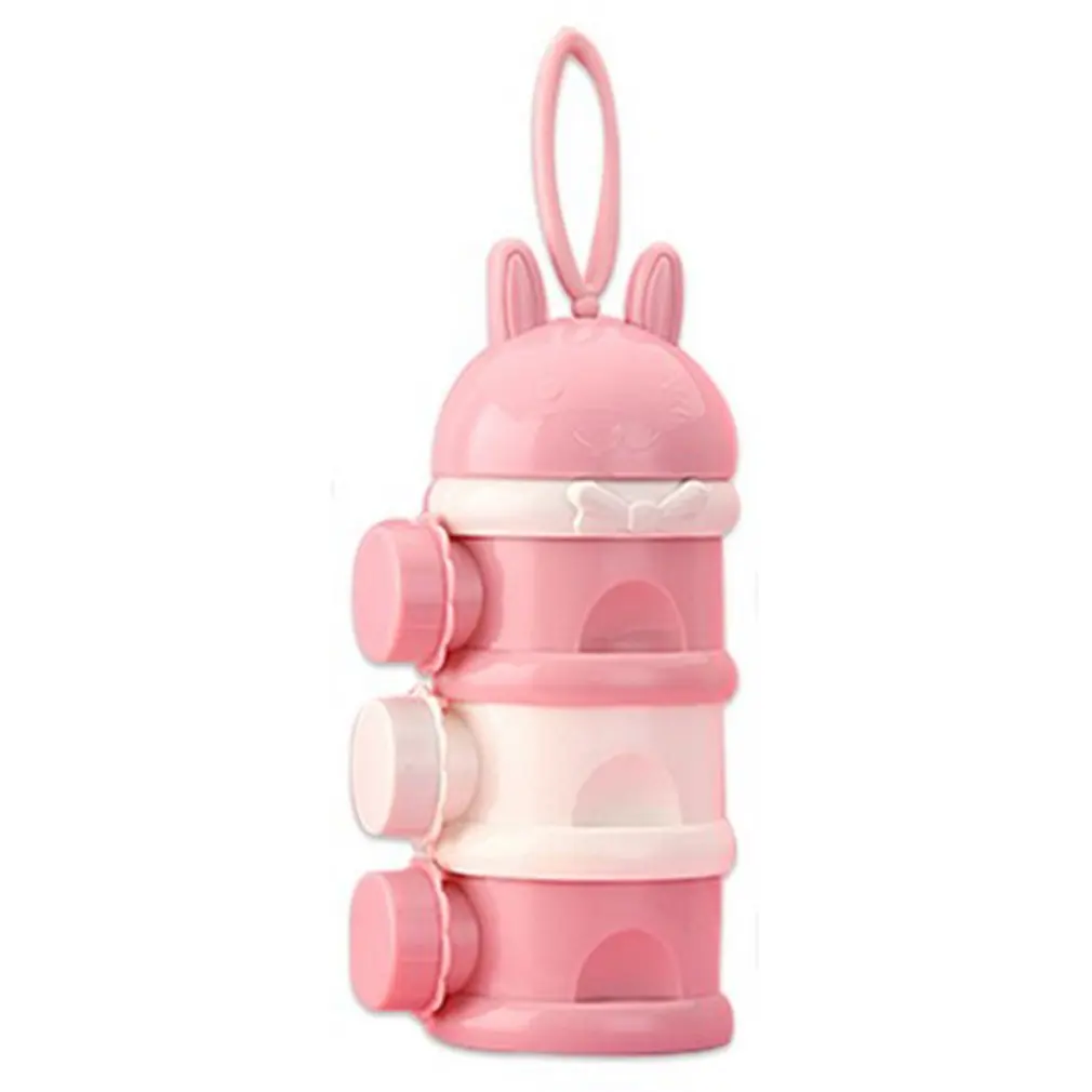 

Layered Milk Powder Box Baby Supplement Cartoon Three Grid Snack Storage Box Out Portable Milk Powder Box