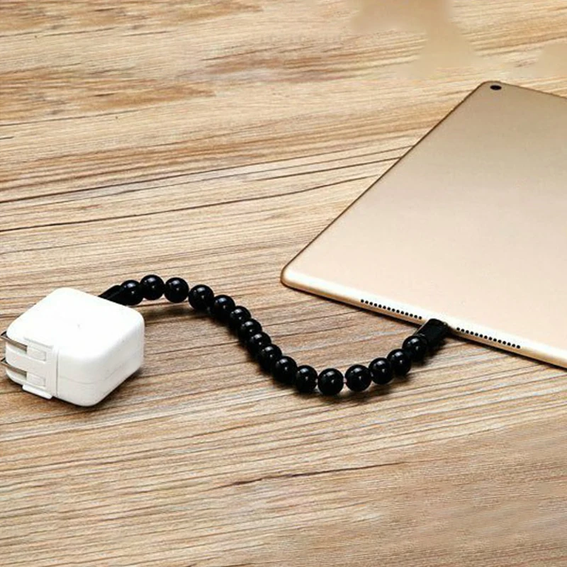 Для Android лаконичный сплошной цвет USB портативный пластик легкий шарик браслет кабель передачи данных