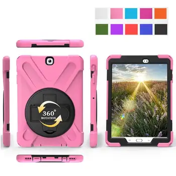 

Tablet Case For Samsung Galaxy Tab S2 9.7 SM-T810 T815 Cover Funda Kids Safe Shockproof Heavy Duty Silicone Hard Hand Holder