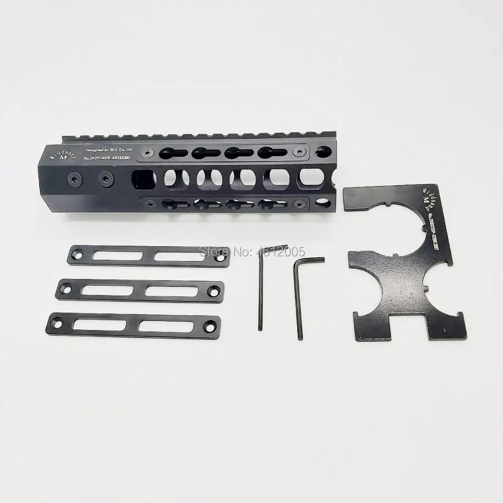 7 дюймов тактический ar15. 223 5,56 mlok keymod compatibele handguard свободном тонкий ar 15 Handguard Quad рельсовая сталь гайка для M4 M16