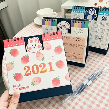 

Cartoon Animal 2021 Calendar Mini Annual Paper Calendar Memo Daily Scheduler Planner Home Office Desktop Calendar