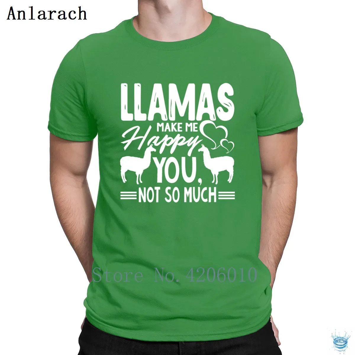 Llamas/футболка с надписью «Make Me Happy», дешевая распродажа, Мужская футболка с круглым вырезом и юмором на заказ, популярная футболка, стиль, Anlarach Sunlight - Цвет: Green