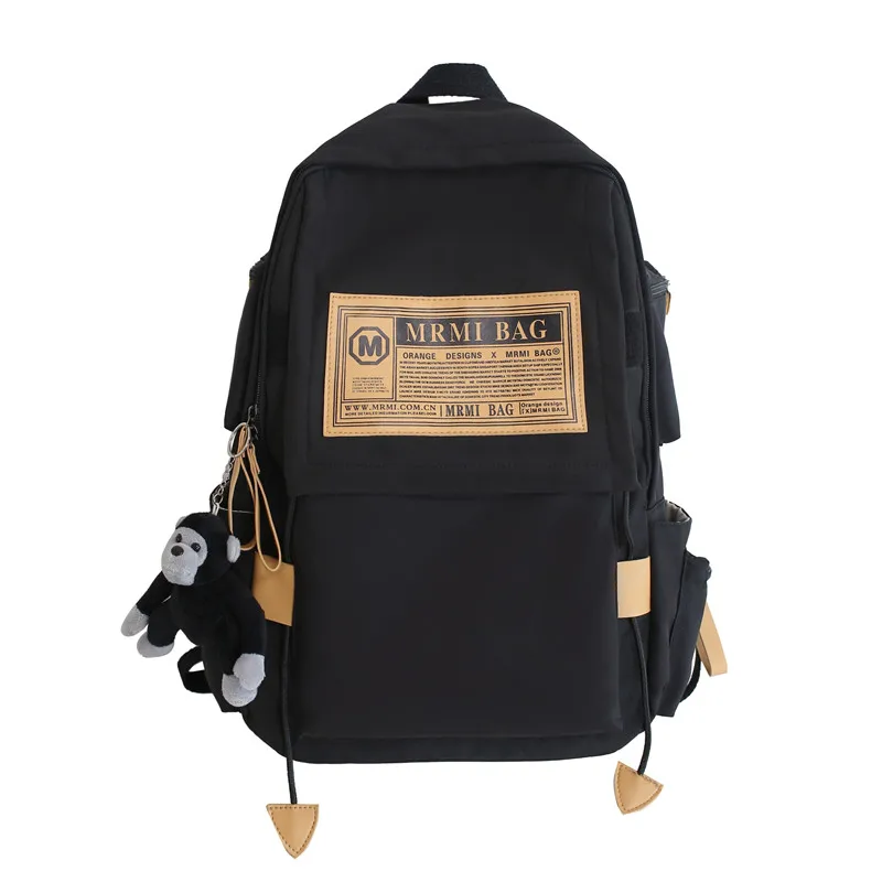 Akloker Woman Backpack Large Capacity School Bags Simple Solid Color  Adjustable Strap Knapsack for Teenage Girls Boys