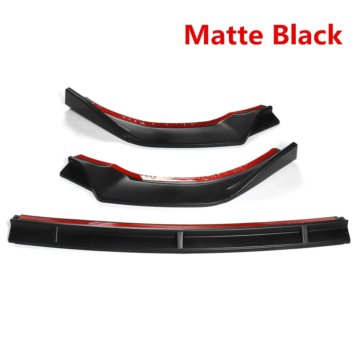Matte Black Новинка, 3 шт., углеродное волокно, вид/черный, для автомобиля, передний бампер, разветвитель, для губ, комплект, спойлер, диффузор, защита, для Audi A6 - Цвет: Matte Black