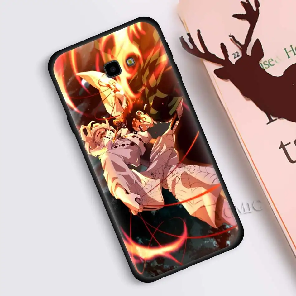 Чехол Kimetsu No Yaiba для samsung Galaxy J8 J6 J4 A6 A7 A8 A9 Plus M10 M20 M30 S M40 силиконовый черный фон