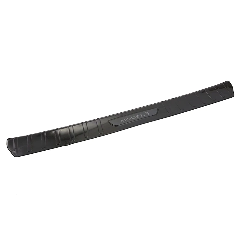 Black 1pcs Для Tesla модель 3- серебро/черный титан задний багажник хранения дверь контейнера порога облицовочная панель из нержавеющей стали - Название цвета: Black 1pcs