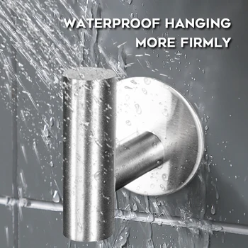 

4pcs/set 304 Stainless Steel Hook Nail-free Hook For Bathroom Kitchen Hanger Wall Hook Bathroom Hardware Keys Coat Towel Hook