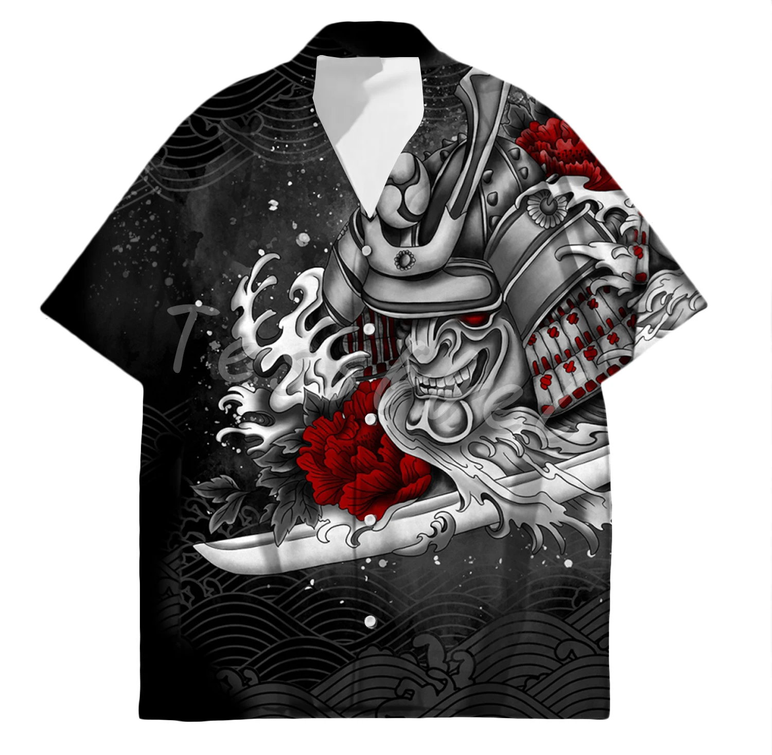 Tessffel Samurai Japan Tattoo 3D Print Men’s Hawaiian Shirts Beach Shirt Fashion Summer Harajuku Casual Oversize Streetwear S26