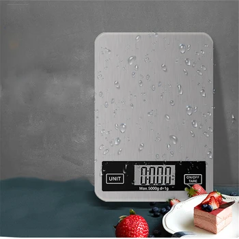 

Stainless Steel Kitchen Scale 5KG/1g Electronic Baking Food Scale Waterproof Food Balance Household Digital Scale LCD