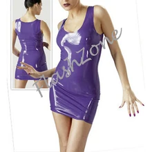 Фиолетовое латексное платье-жилет