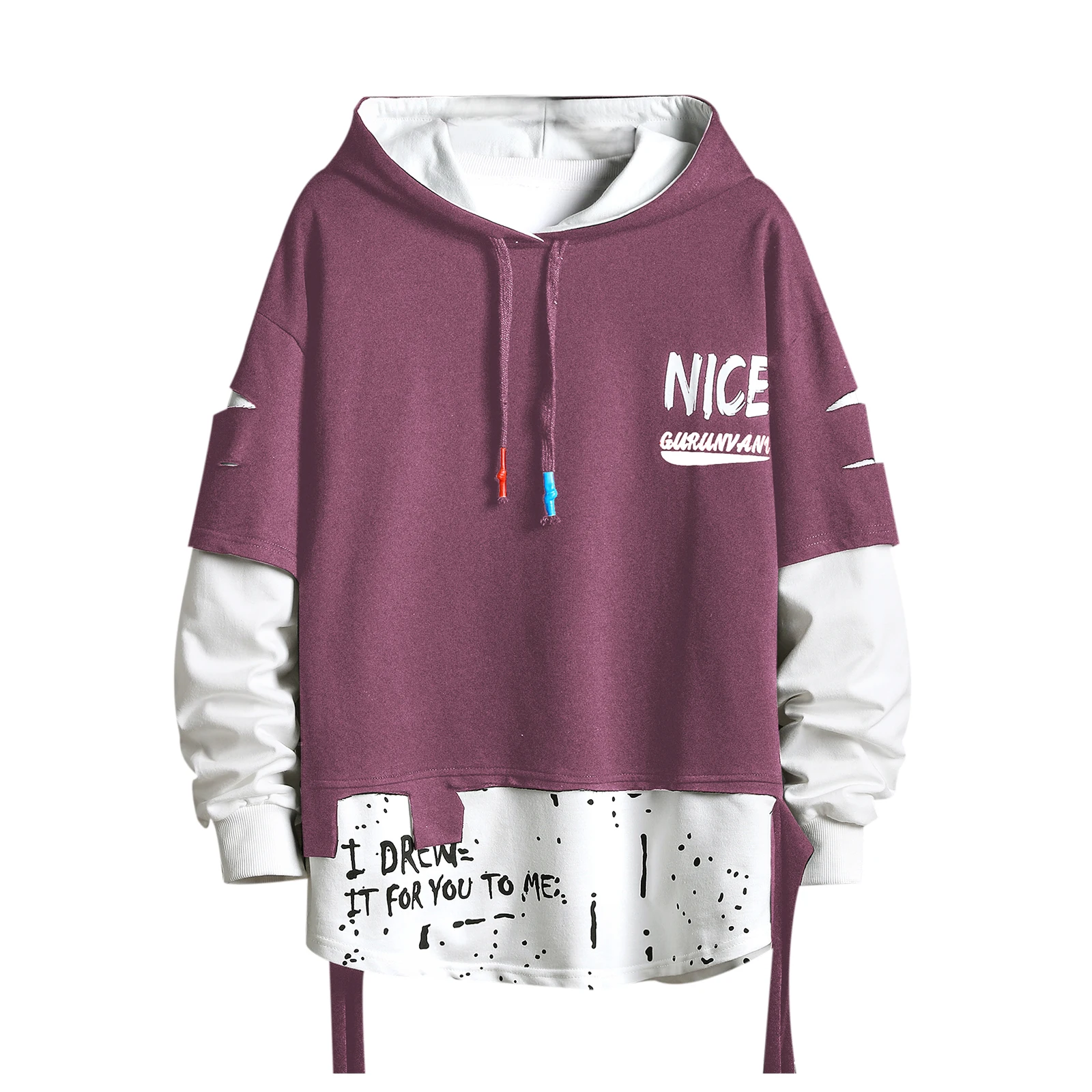 purple pullover moletom com capuz men's