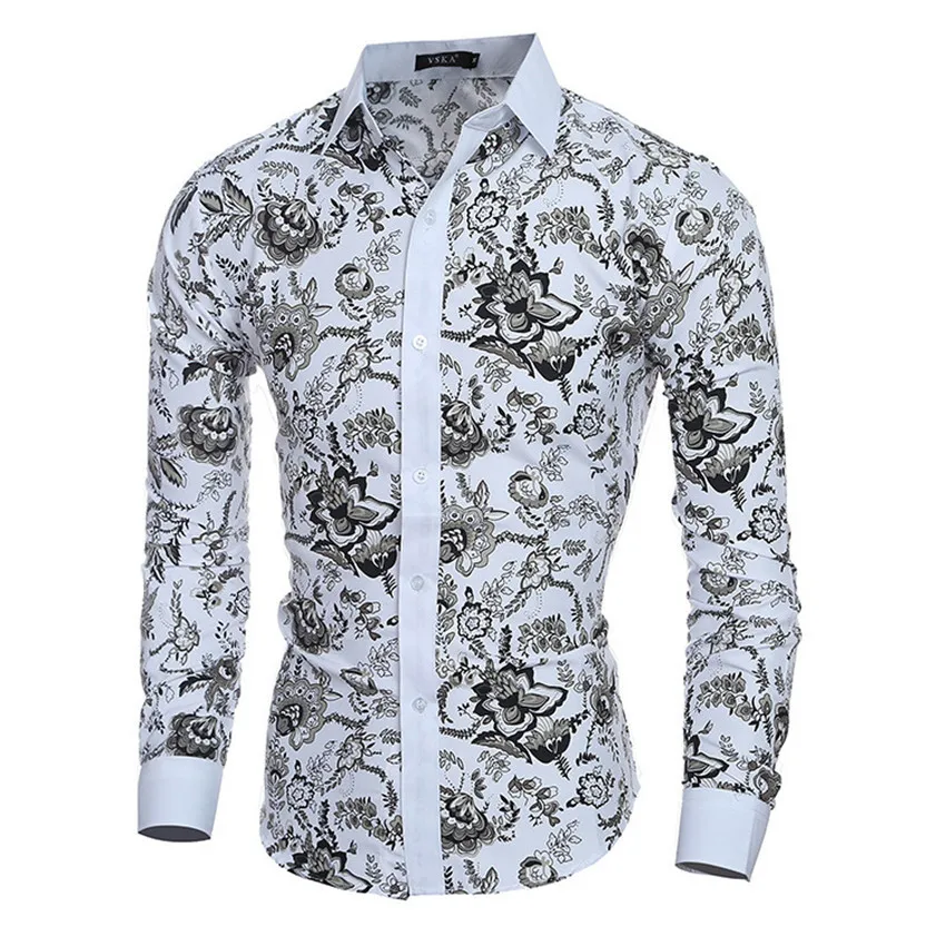 Camisa de manga larga con estampado 3D para hombre, ropa Masculina hawaiana, ajustada e informal, de talla estadounidense