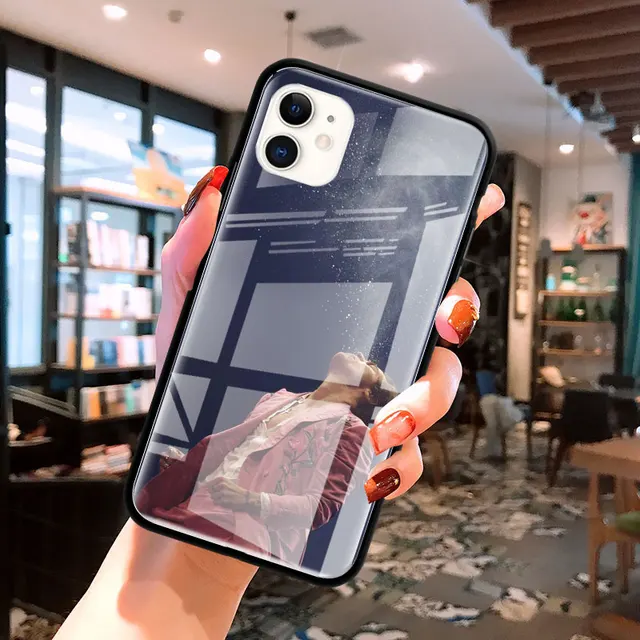 Glass Case For Apple iPhone 12 11 Pro Max 8 7 XS XR X 6 6S Plus SE 2020 Mobile Phone Coque Fundas Fine Line Harry Styles 1D T11