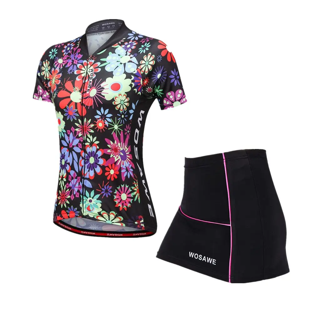 BL211BC176 WOSAWE Женская мини юбка+ рубашка Ropa Ciclismo Велоспорт Джерси Наборы Лето дышащий MTB велосипед одежда с коротким рукавом Одежда - Цвет: BL211BC176