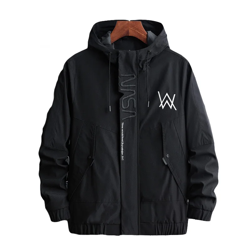 

Fashion Spring Autumn Cool Swag Streetwear Functional Wind Workwear Bomber Jacket Men Hooded Letter Windbreaker Hoodies