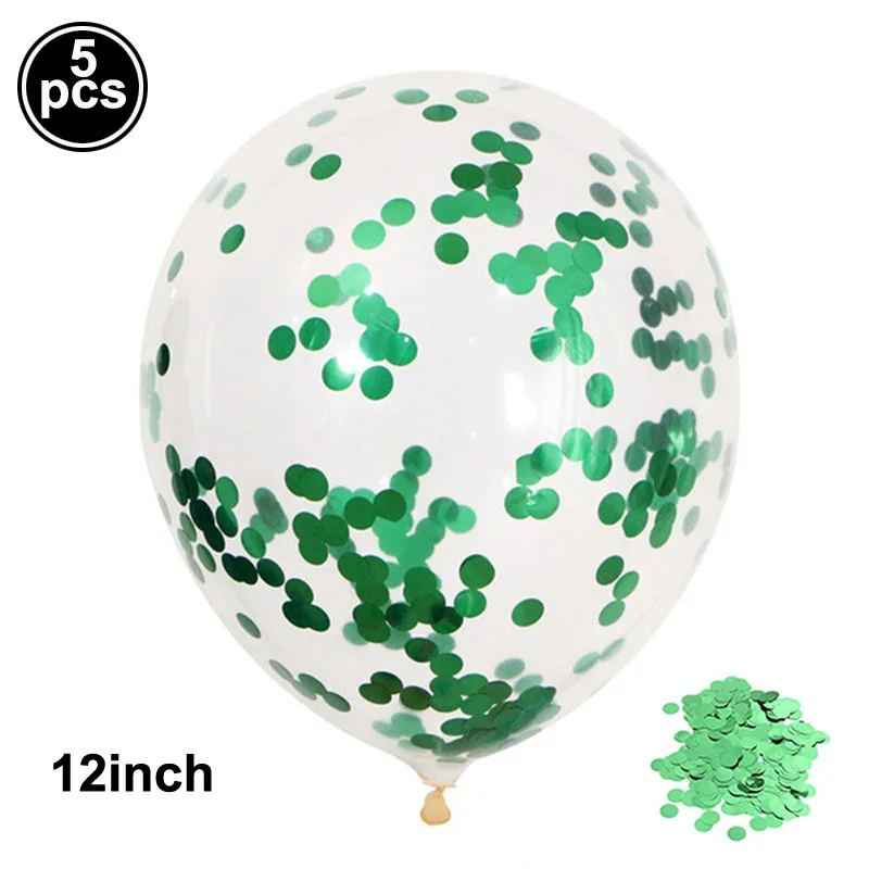 5pcs confetti ballon Стоящий Зеленый Динозавр фольгированные шары 3th День Рождения украшения динозавр вечерние Baloons баннер Джунгли животных части поставки Globos - Цвет: 5pcs confetti ballon