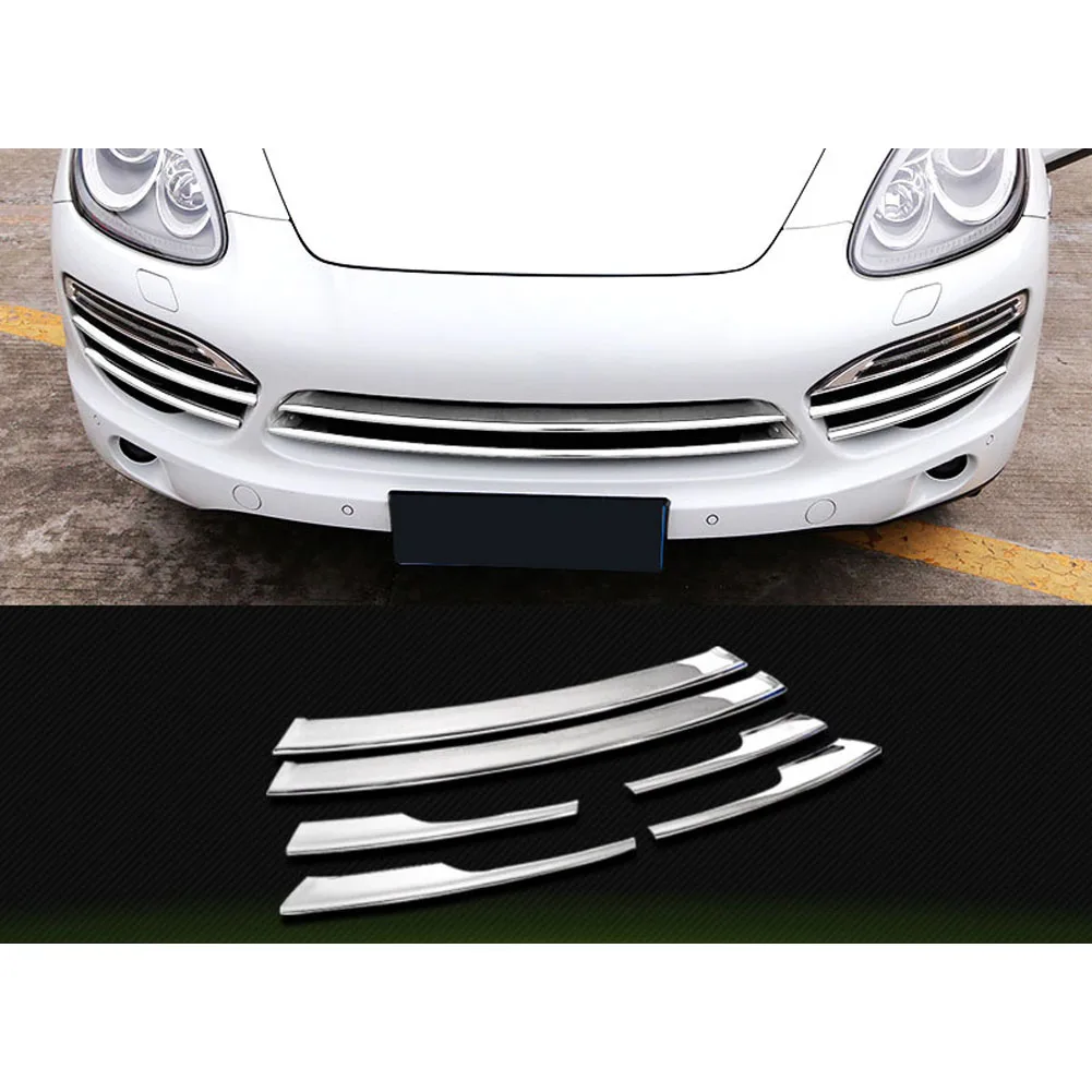 Для Porsche Cayenne- аксессуары сетчатые полосы передний светильник для бровей противотуманный светильник декоративная отделка наклейка крышка