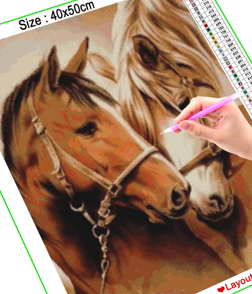 Dispaint, полная квадратная/круглая дрель, 5D, сделай сам, алмазная живопись "животное, лошадь, друг", 3D вышивка крестиком, 3D, домашний декор, подарок