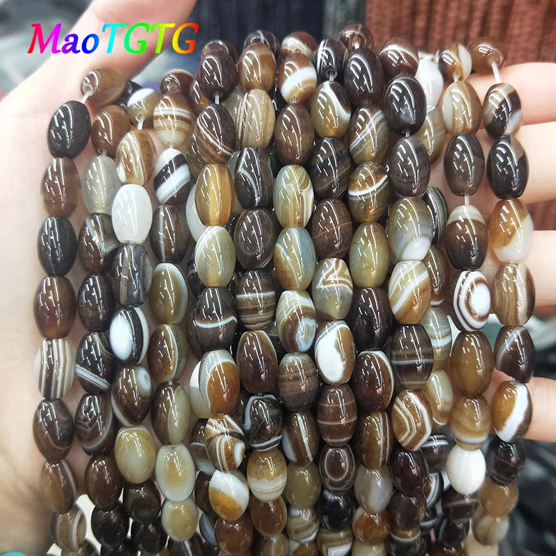 

Brown Line Agates Barrel Beads For Jewelry Making Bracelet Necklace 8x12/10x14mm Natural Line Agates Loose Beads Wholesale