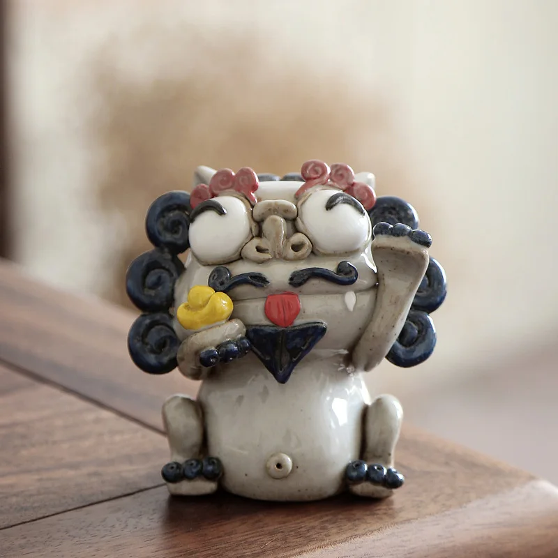 Style A LUWU керамические чайники Китайский лев чай играть ручной работы китайский чайный набор кунг-фу украшения - Цвет: Style A