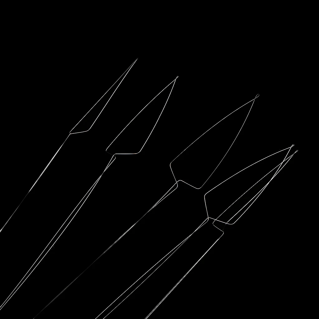 5Pcs Wooden Handle Pulling Loop Needles Kit Hair Extension Micro Beads Tools