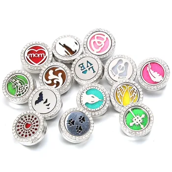 

6pcs/lot Snap Jewelry Aromatherapy Perfume 18mm Snap Buttons Mixed Essential Oil Diffuser Buttons for Snap Bracelet Bangle
