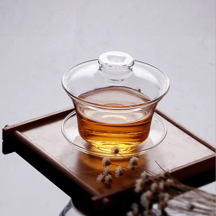 Кунг-фу чай 'San Cai cup' Крышка Чаша из стекла
