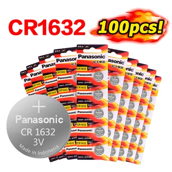 

PANASONIC 3V Lithium Battery Button Coin Cell CR1632 DL1632 ECR1632 LM1632 KL1632 100Pcs For Main Board Remote Control Toy