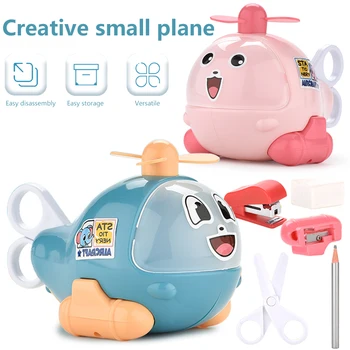 

Creative Small Aircraft Model Children Learn Office Stationery Toys Two In One Early Education Puzzle toys bath xmas gifts