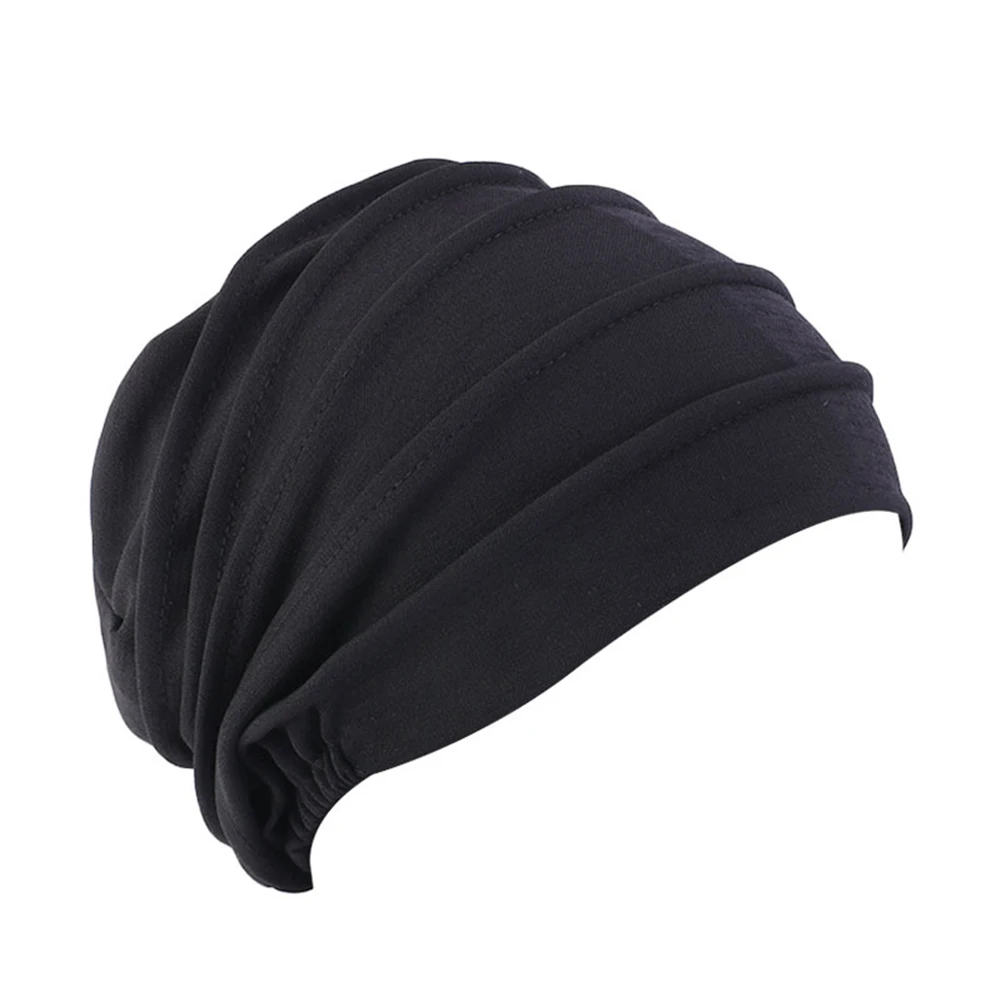 Женские хиджабы тюрбан кепка хлопок дышащая шапка эластичная ткань головной убор женские аксессуары для волос шарф для женщин-мусульманок - Цвет: Черный