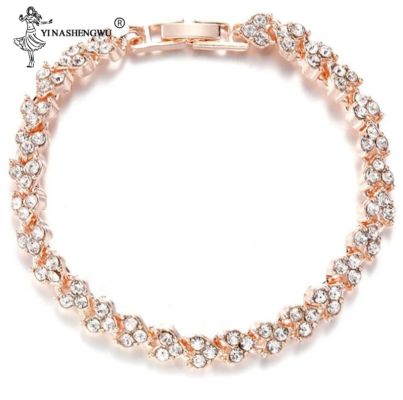 Iced Zircon Теннисный браслет цепочка для женщин и мужчин хип-хоп ювелирные изделия медный материал золото серебро роза цвет коробка застежка CZ браслет звено