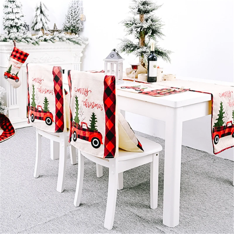 

2020 Christmas Decorations Car Christmas Tree Table Runner Table Dress Up Tablecloth Home Atmosphere Layout Placemat