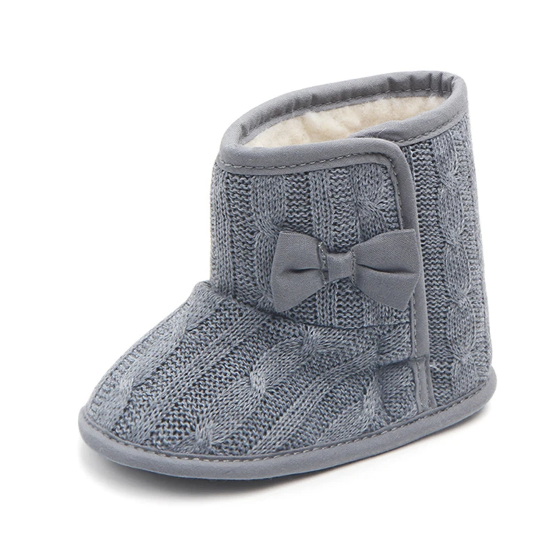 Детские сапоги Утепленная одежда с животным узором; зимние домашние сапожки, для младенцев, для новорожденных, для тех, кто только начинает ходить, для маленьких девочек; обувь для мальчиков, на мягкой подошве, женская обувь - Цвет: 142-Gray